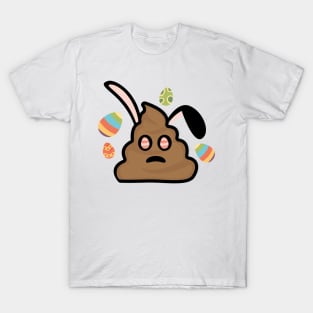 Poop Emoji Easter Bunny Ears Funny T-Shirt